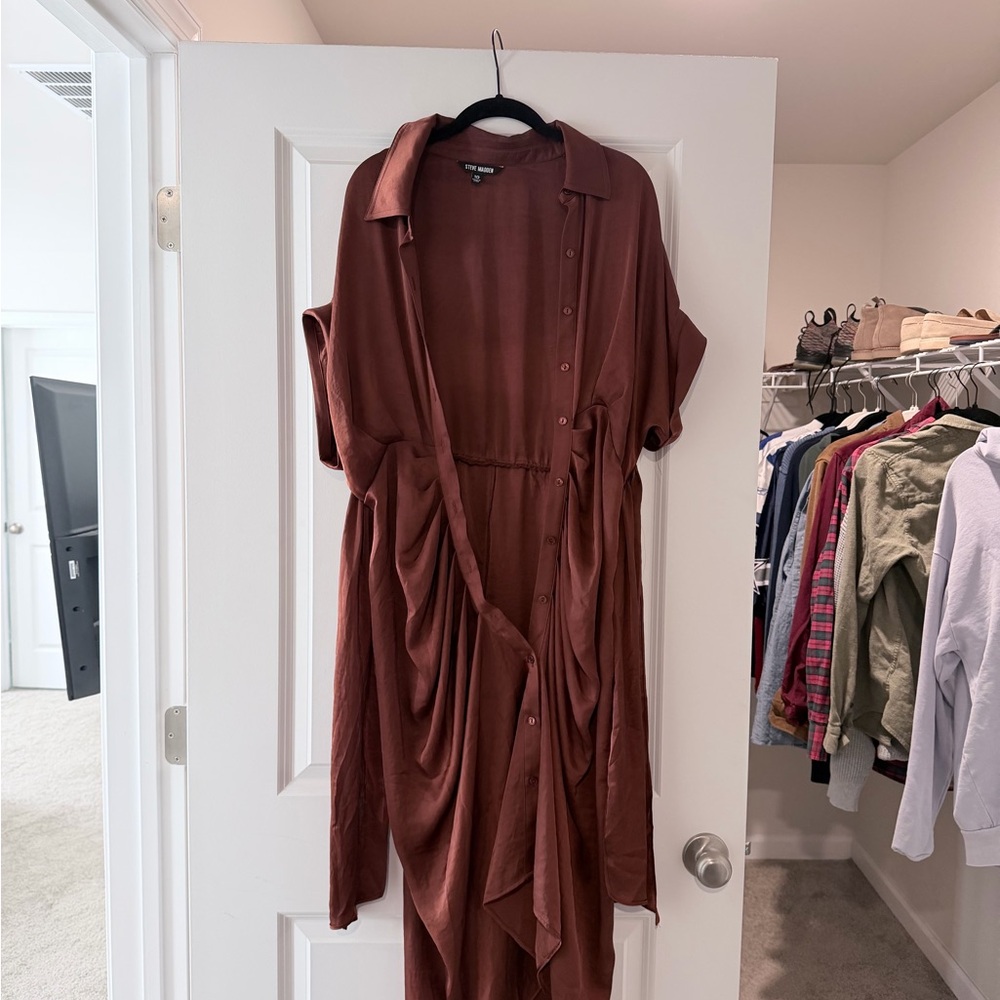 Steve Madden Asymmetrical Rust Dress